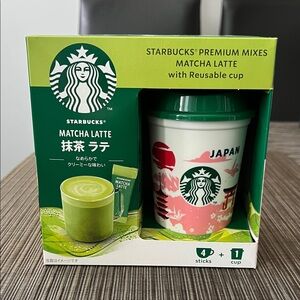 Starbucks Matcha Latte Premium Mix with Reusable Japan Cup, New in Box